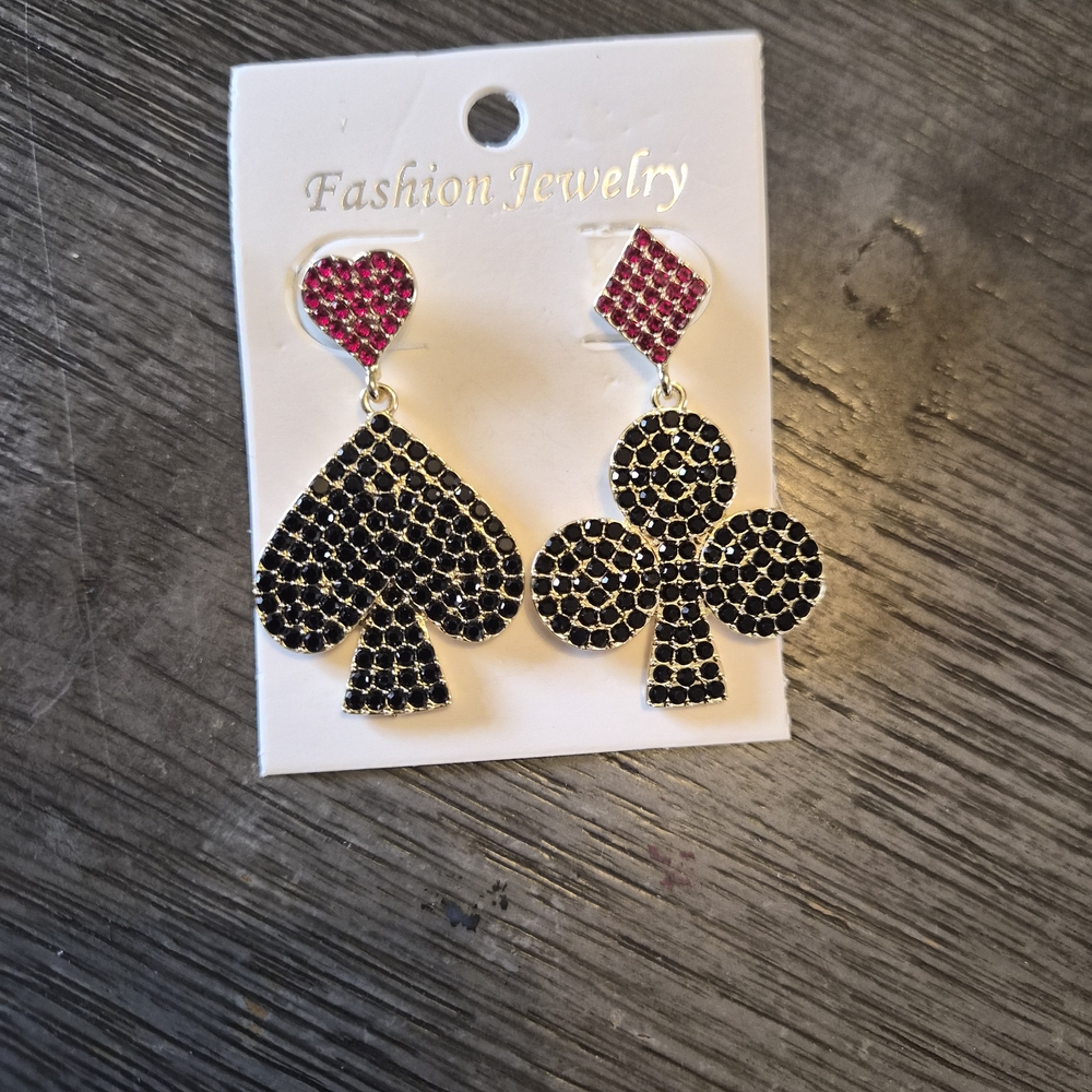 Fashion Jewelry Black and Pink Earrings